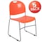 Flash Furniture Orange Plastic Stack Chair, PK5 5-RUT-188-OR-GG - alternate 9